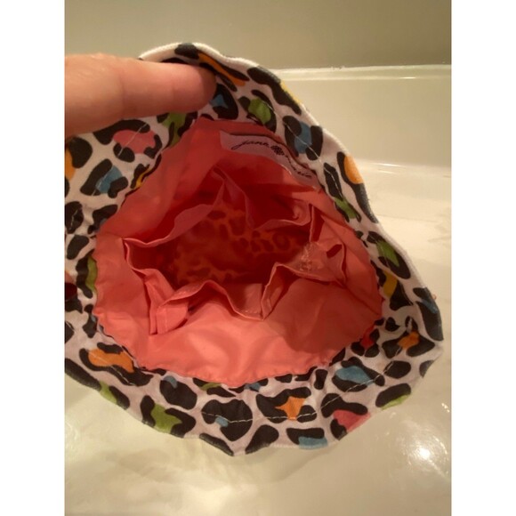 Jane Marie Makeup Organizer Canvas Bag w/ Pull tie in Rainbow Leopard Print - Picture 3 of 10